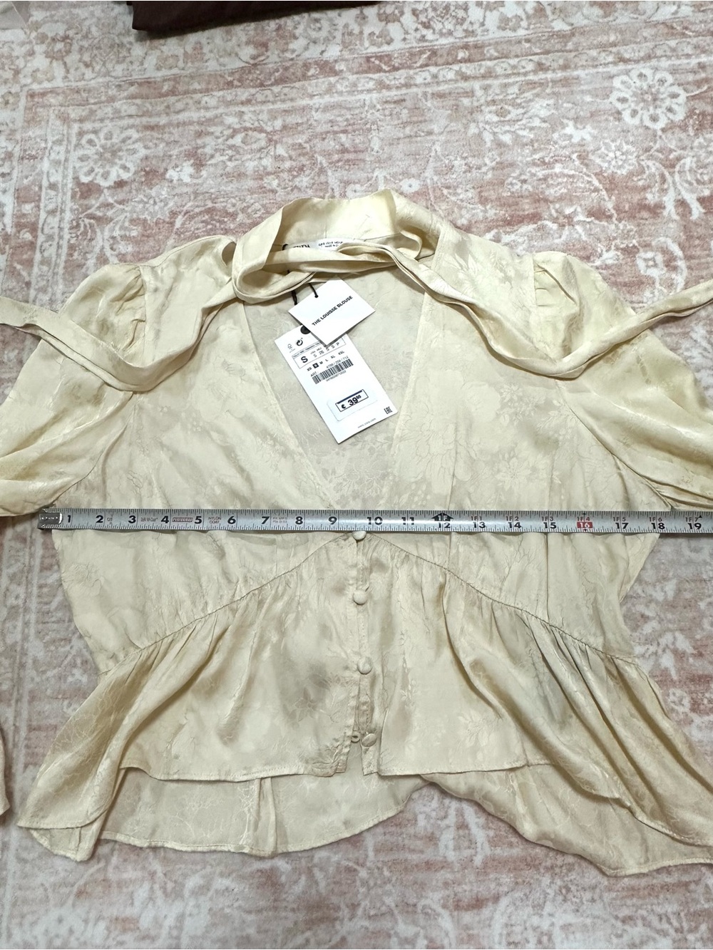 NWT Zara Satin Jacquard Blouse - Picture 10 of 12
